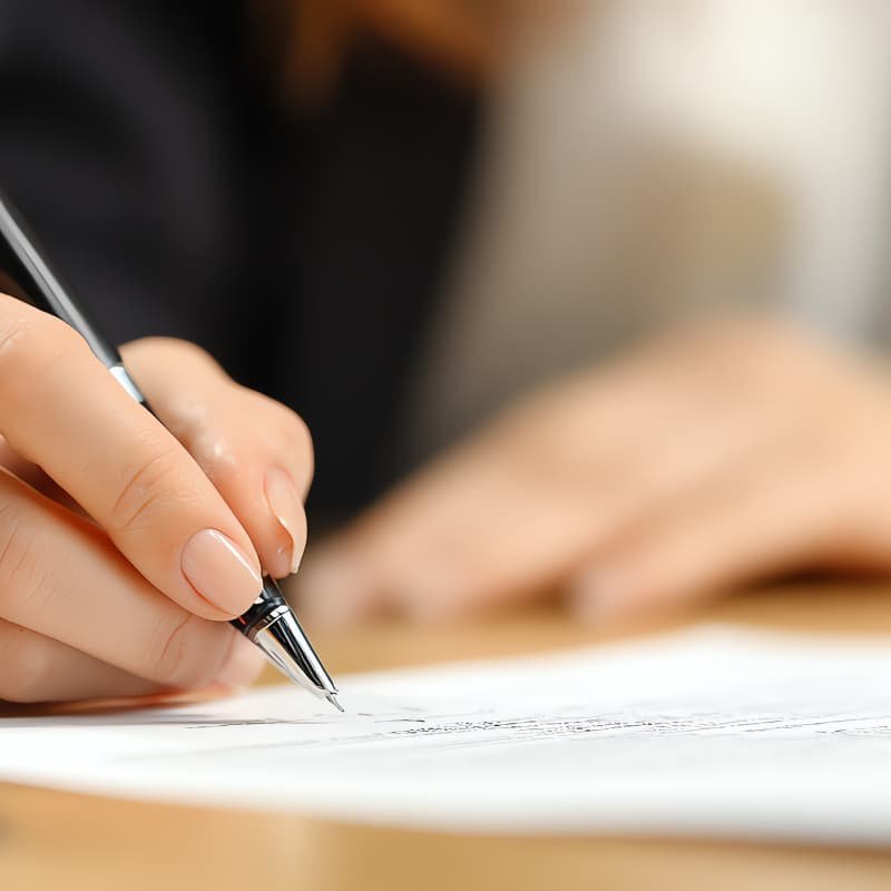 Person signing a document representing privacy policy and data protection at N & T Infotech