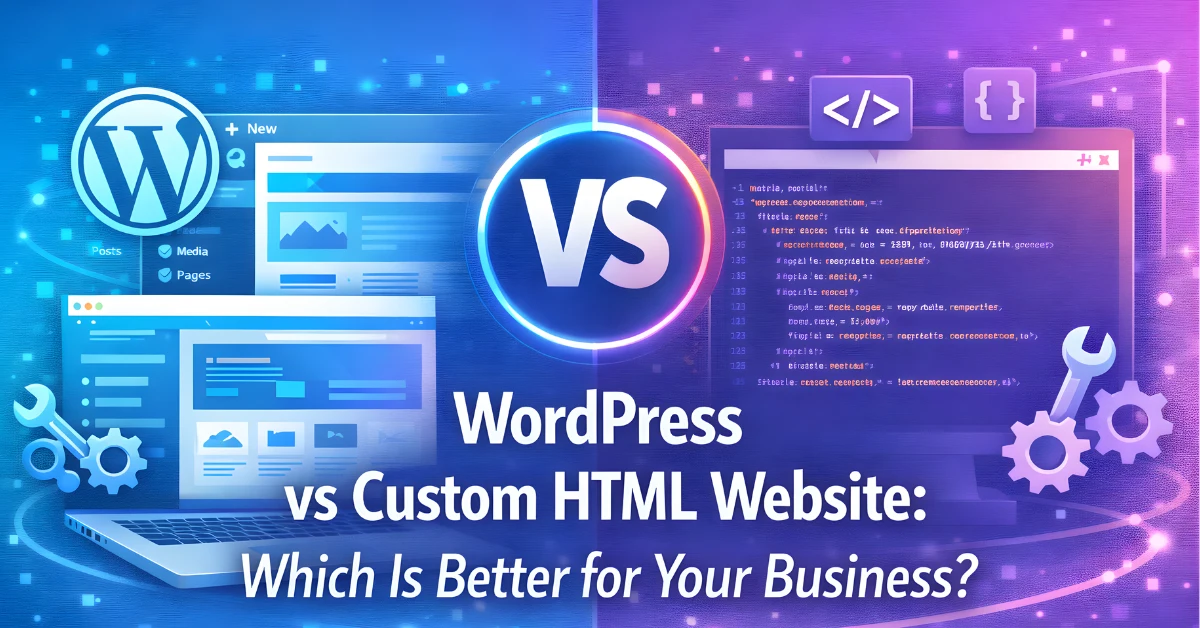 wordpress vs custom html website comparison for business website development