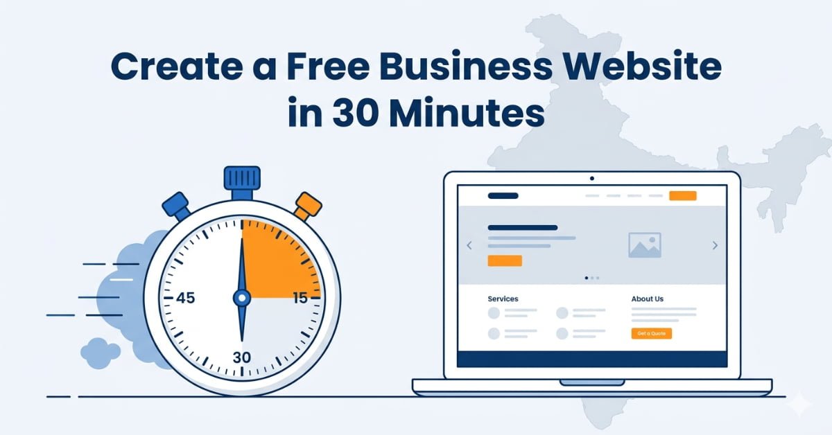 how to create a free business website in India in under 30 minutes step by step guide