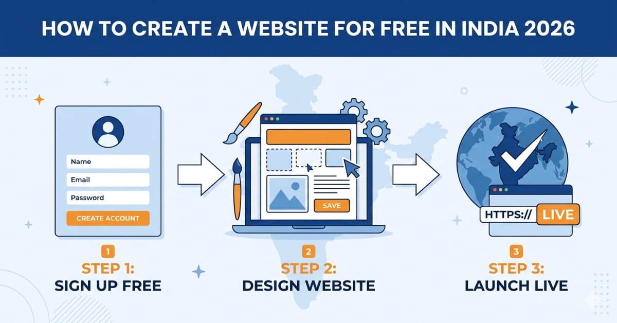 how to create a website for free in India step by step guide 2026
